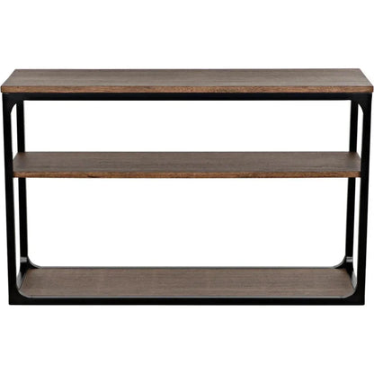 Noir Novie Brown Console Table With Storage