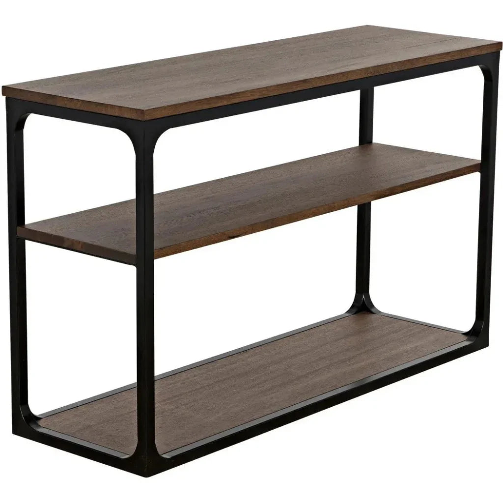Noir Novie Brown Console Table With Storage