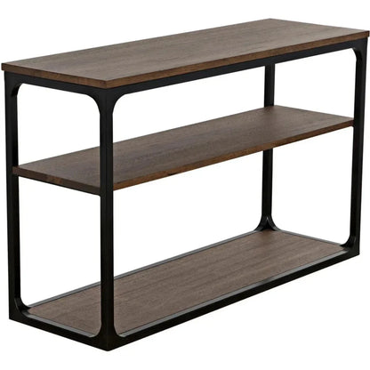 Noir Novie Brown Console Table With Storage