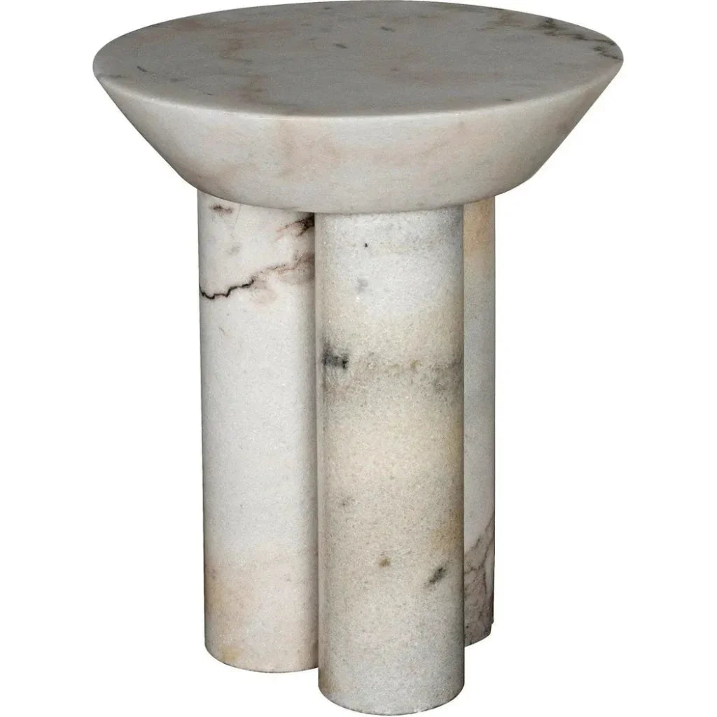Noir Nox Round Marble Side Table