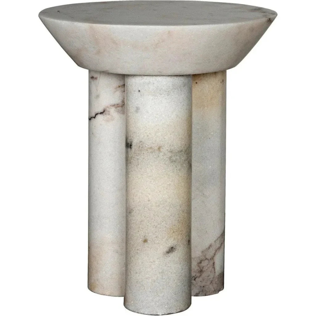 Noir Nox Round Marble Side Table