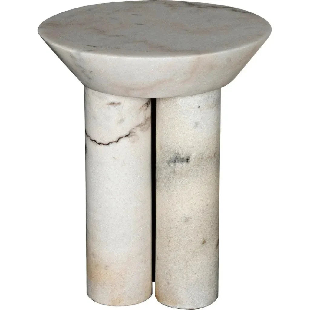 Noir Nox Round Marble Side Table