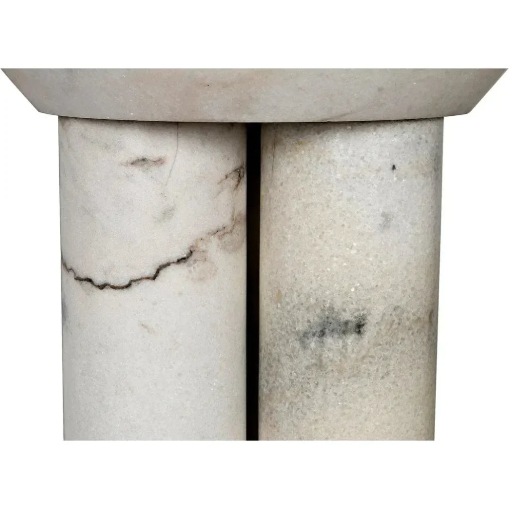 Noir Nox Round Marble Side Table