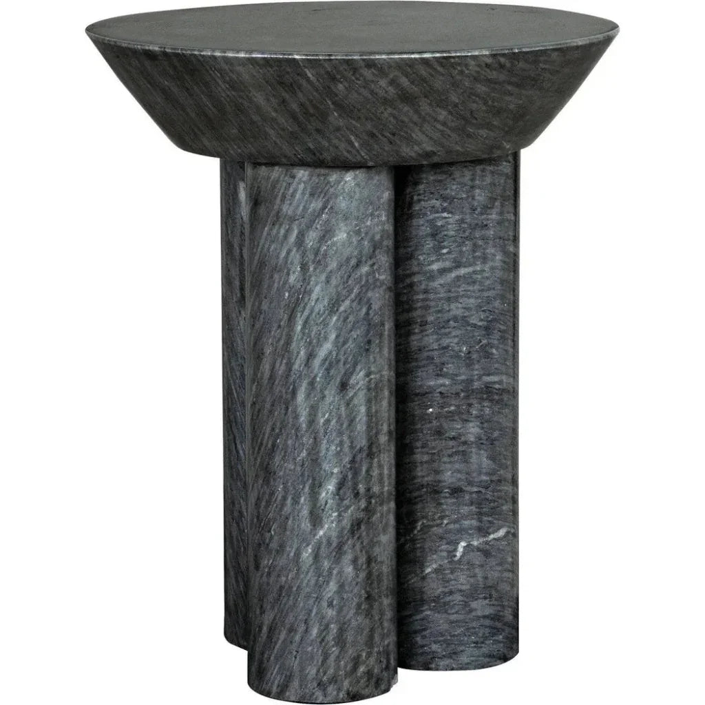 Noir Nox Round Marble Side Table