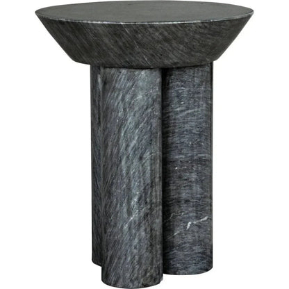 Noir Nox Round Marble Side Table
