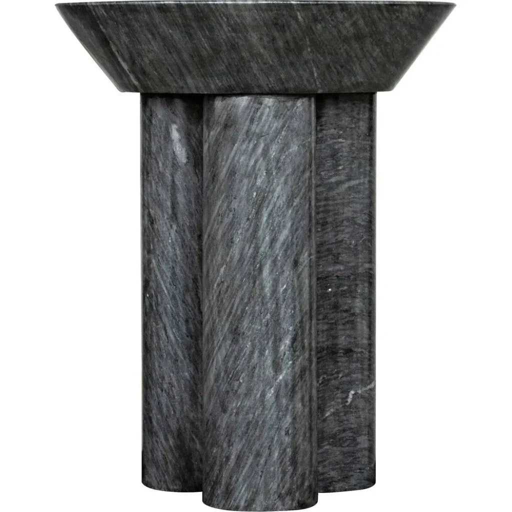 Noir Nox Round Marble Side Table