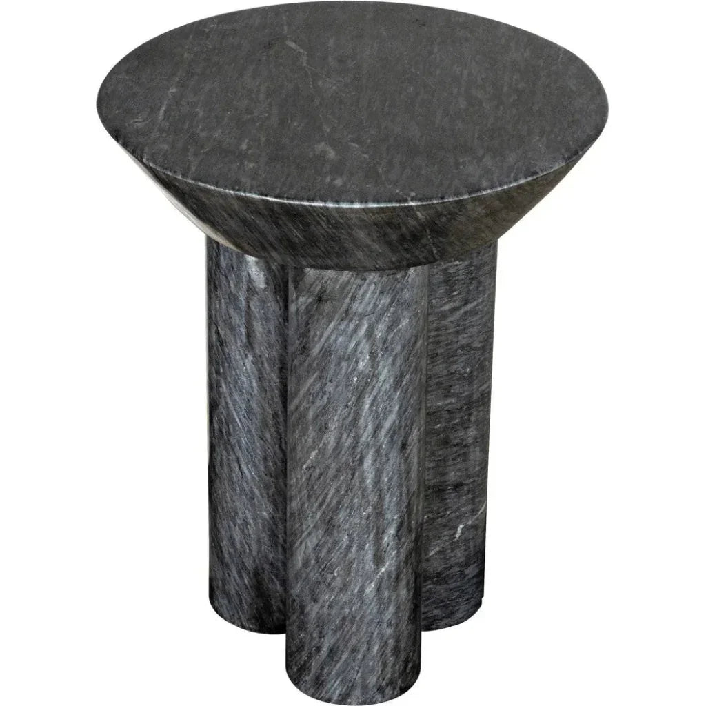 Noir Nox Round Marble Side Table