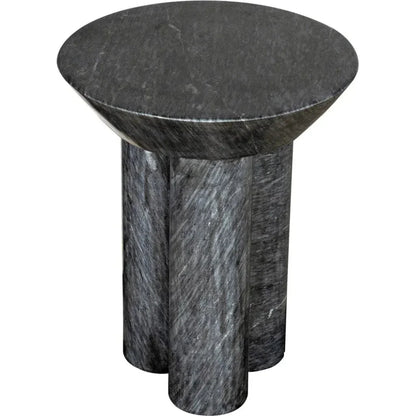 Noir Nox Round Marble Side Table