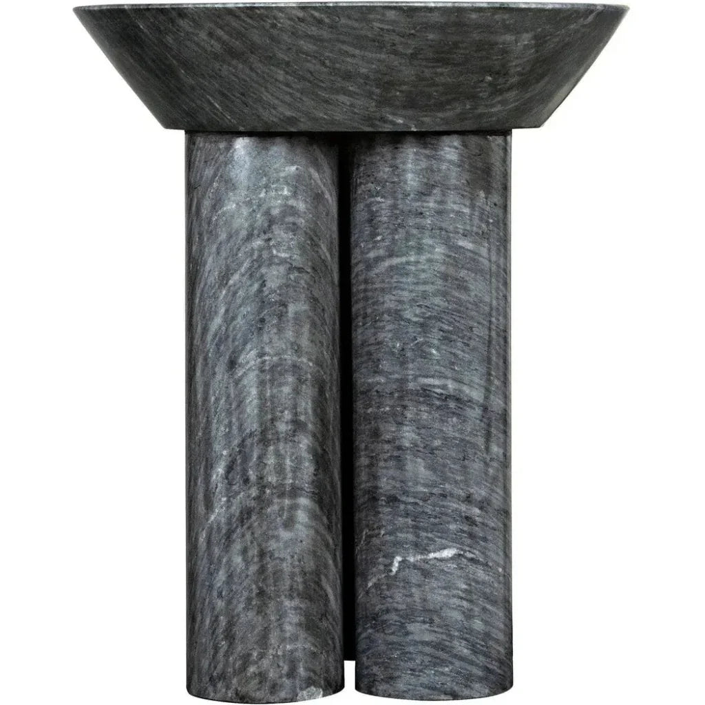 Noir Nox Round Marble Side Table