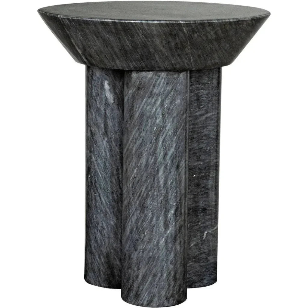 Noir Nox Round Marble Side Table