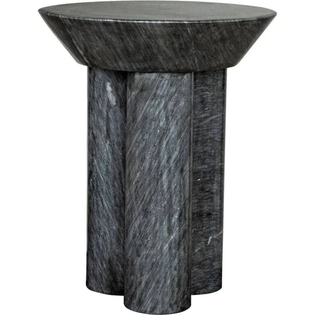 Noir Nox Round Marble Side Table
