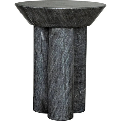 Noir Nox Round Marble Side Table