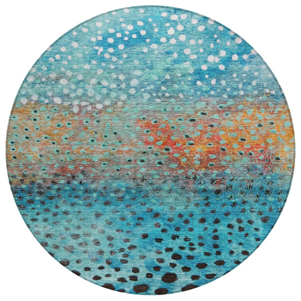 LOOMLAN Rugs Nuvane Blue Washable Indoor-Outdoor Rug