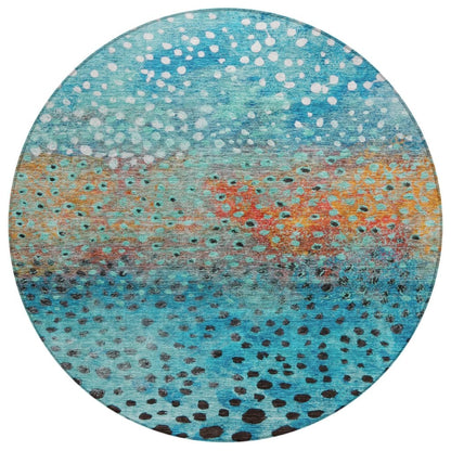 LOOMLAN Rugs Nuvane Blue Washable Indoor-Outdoor Rug