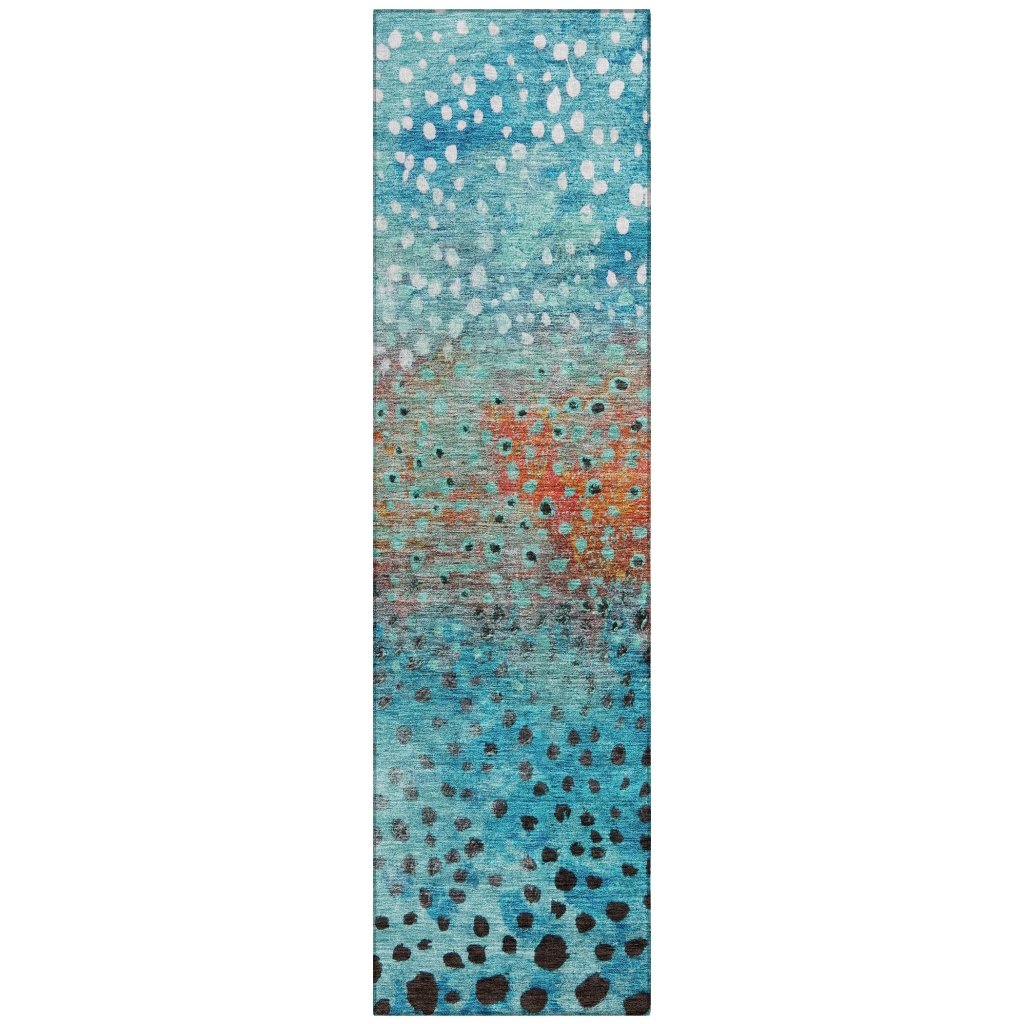 LOOMLAN Rugs Nuvane Blue Washable Indoor-Outdoor Rug