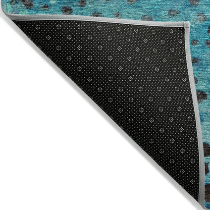 LOOMLAN Rugs Nuvane Blue Washable Indoor-Outdoor Rug