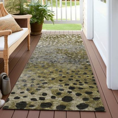 LOOMLAN Rugs Nuvane Brown Washable Indoor-Outdoor Rug
