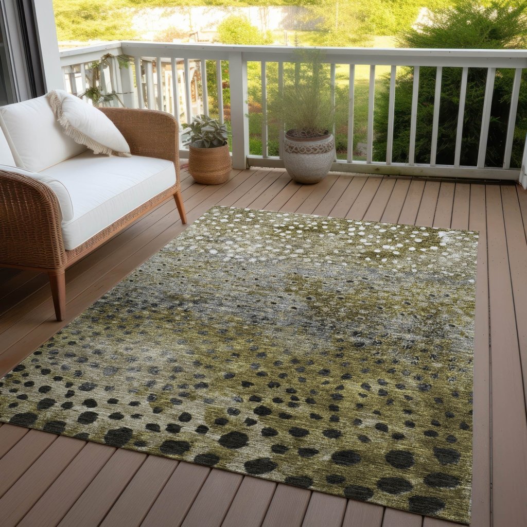 LOOMLAN Rugs Nuvane Brown Washable Indoor-Outdoor Rug