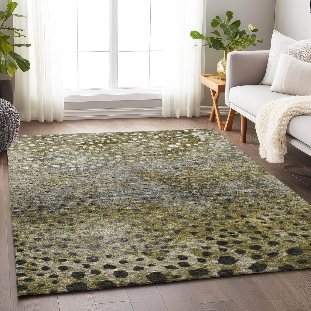 LOOMLAN Rugs Nuvane Brown Washable Indoor-Outdoor Rug