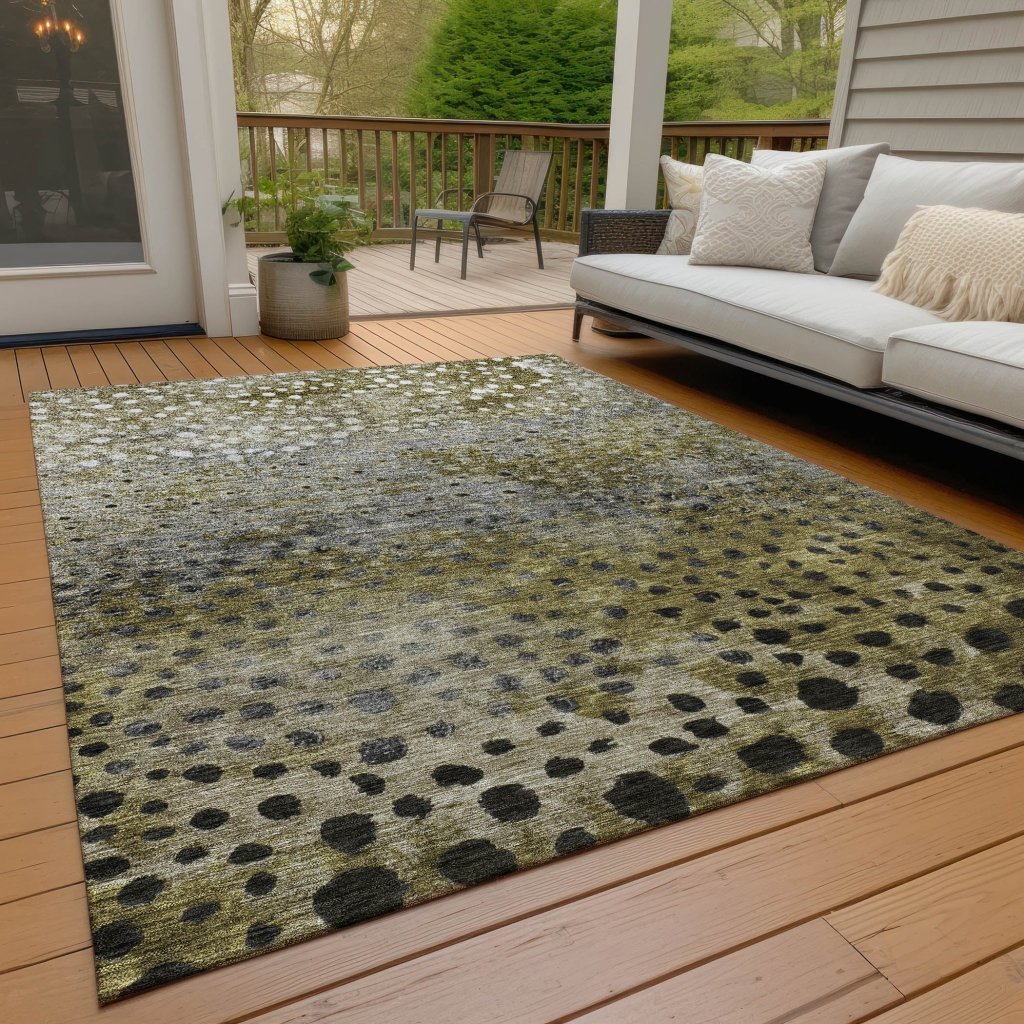 LOOMLAN Rugs Nuvane Brown Washable Indoor-Outdoor Rug