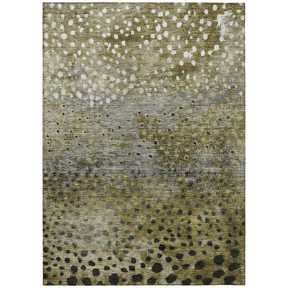 LOOMLAN Rugs Nuvane Brown Washable Indoor-Outdoor Rug