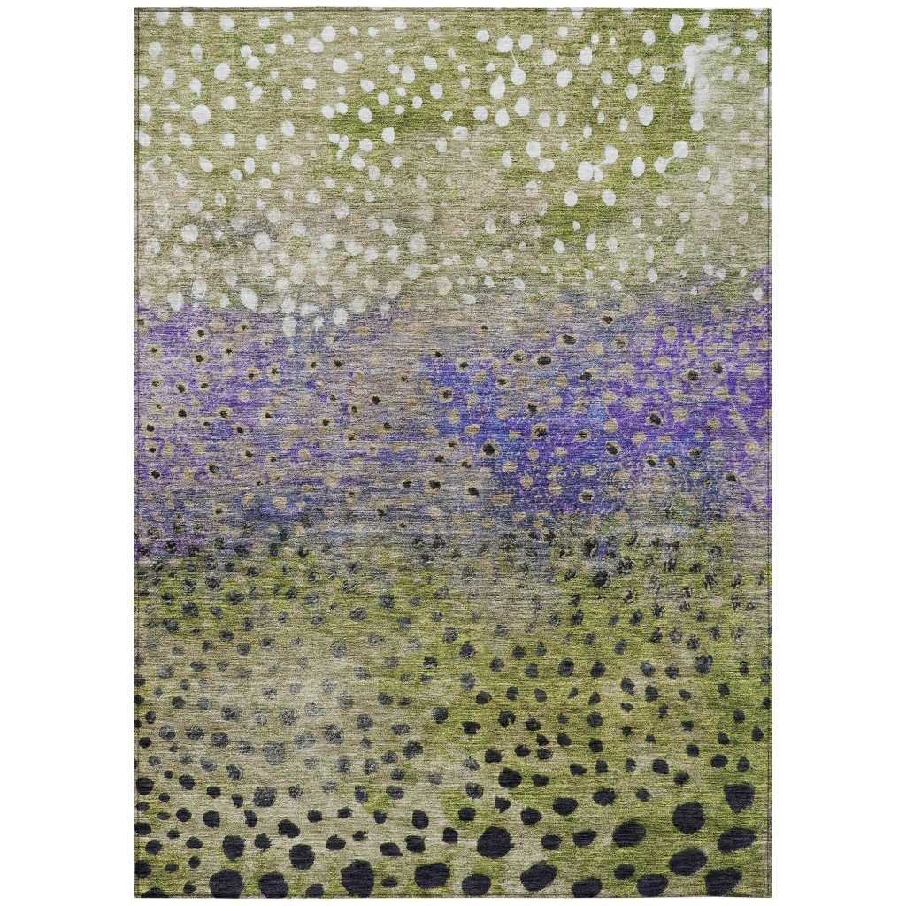 LOOMLAN Rugs Nuvane Green Washable Indoor-Outdoor Rug