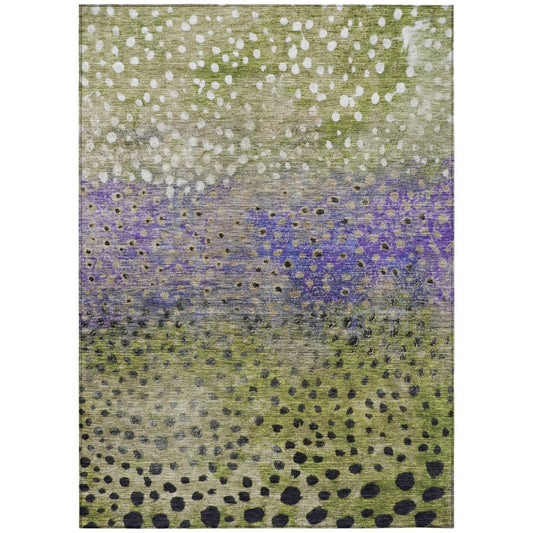 LOOMLAN Rugs Nuvane Green Washable Indoor-Outdoor Rug