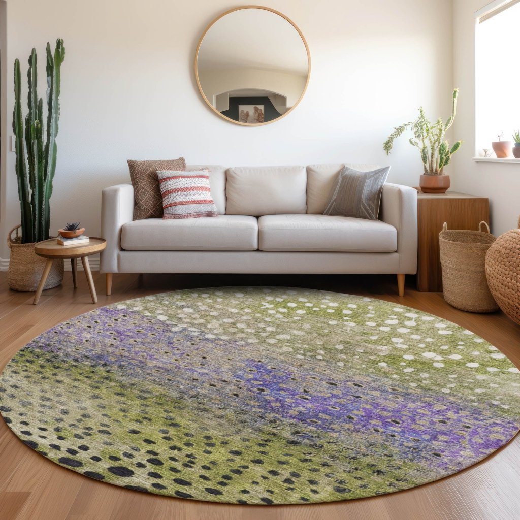 LOOMLAN Rugs Nuvane Green Washable Indoor-Outdoor Rug