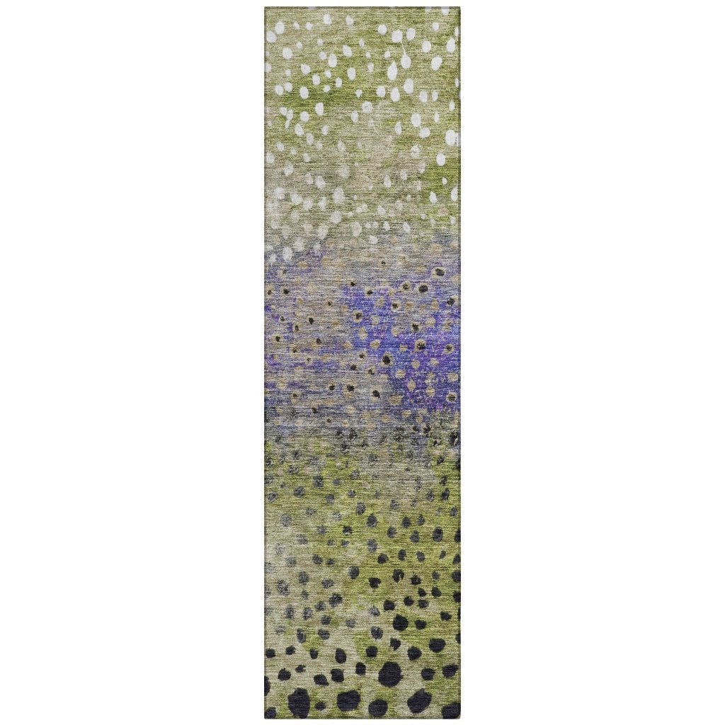LOOMLAN Rugs Nuvane Green Washable Indoor-Outdoor Rug