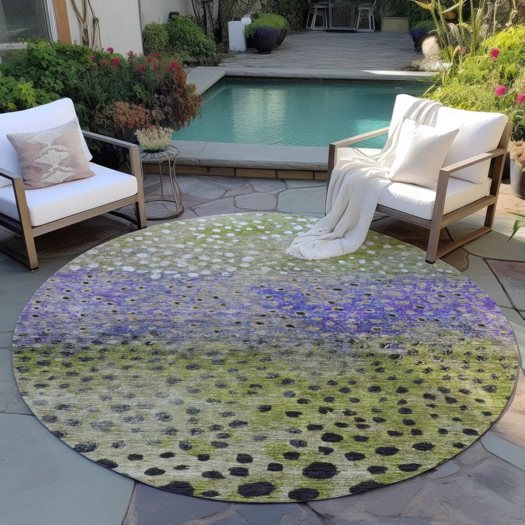 LOOMLAN Rugs Nuvane Green Washable Indoor-Outdoor Rug