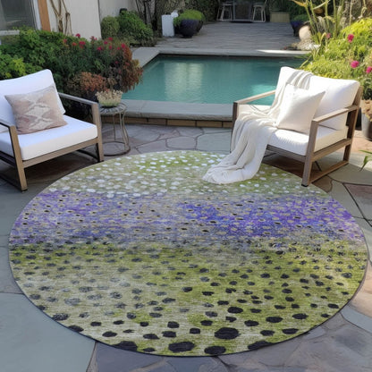 LOOMLAN Rugs Nuvane Green Washable Indoor-Outdoor Rug