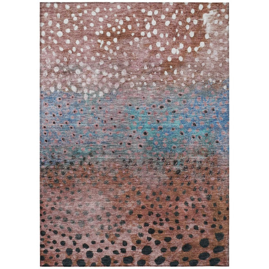 LOOMLAN Rugs Nuvane Orange Washable Indoor-Outdoor Rug