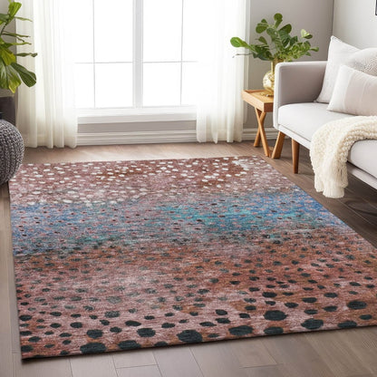 LOOMLAN Rugs Nuvane Orange Washable Indoor-Outdoor Rug