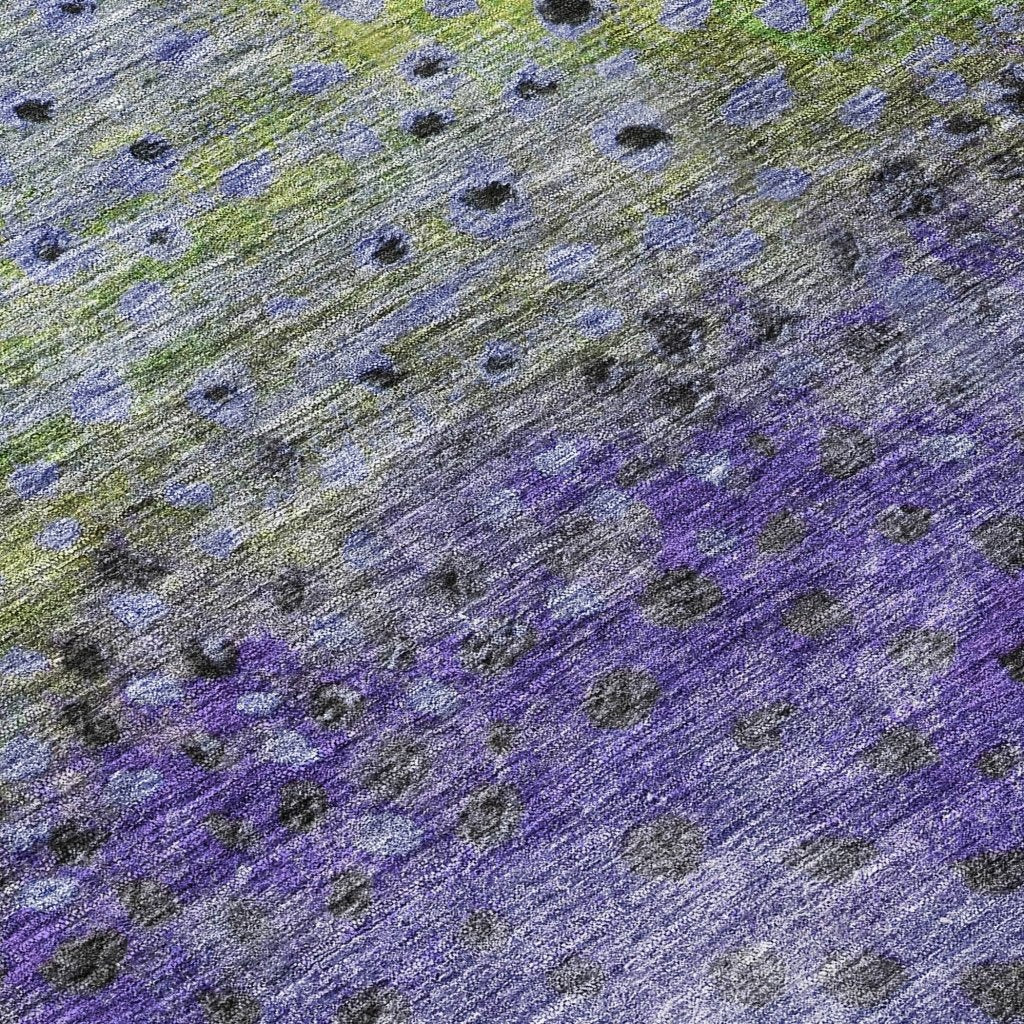 LOOMLAN Rugs Nuvane Purple Washable Indoor-Outdoor Rug