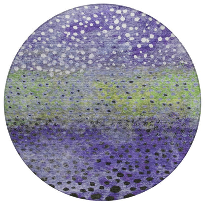 LOOMLAN Rugs Nuvane Purple Washable Indoor-Outdoor Rug