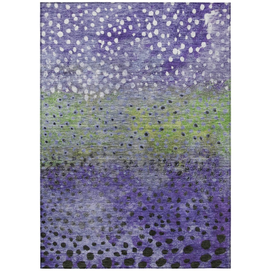 LOOMLAN Rugs Nuvane Purple Washable Indoor-Outdoor Rug