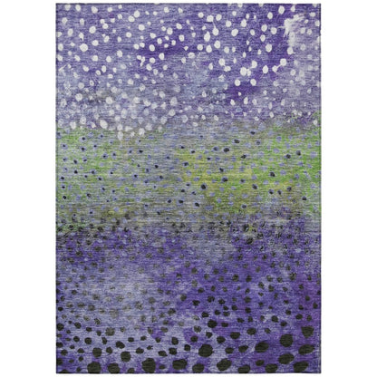 LOOMLAN Rugs Nuvane Purple Washable Indoor-Outdoor Rug