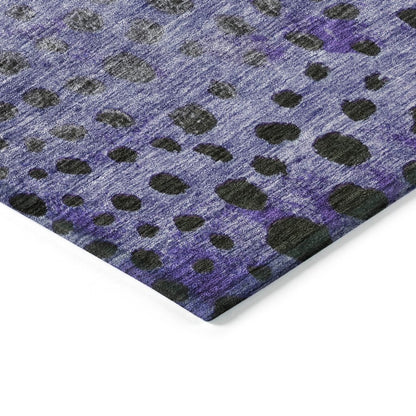 LOOMLAN Rugs Nuvane Purple Washable Indoor-Outdoor Rug
