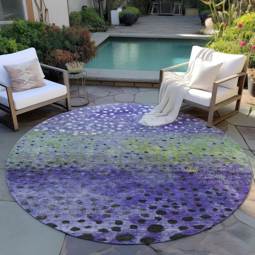 LOOMLAN Rugs Nuvane Purple Washable Indoor-Outdoor Rug