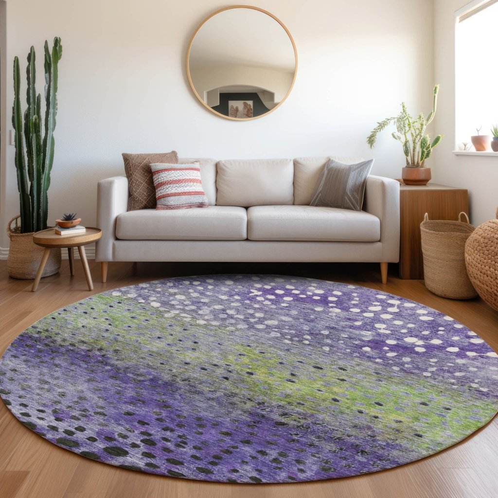 LOOMLAN Rugs Nuvane Purple Washable Indoor-Outdoor Rug