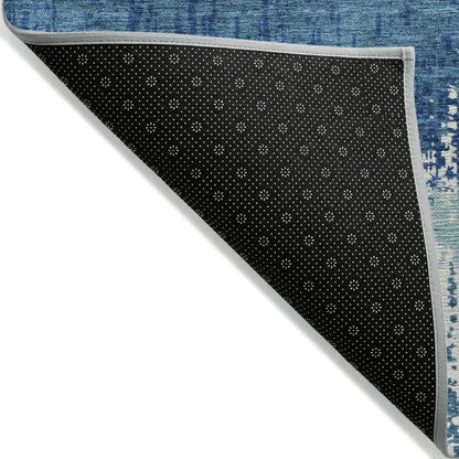 LOOMLAN Rugs Nyelle Blue Washable Indoor-Outdoor Rug