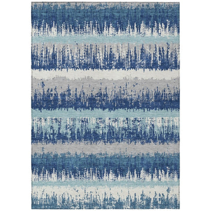 LOOMLAN Rugs Nyelle Blue Washable Indoor-Outdoor Rug