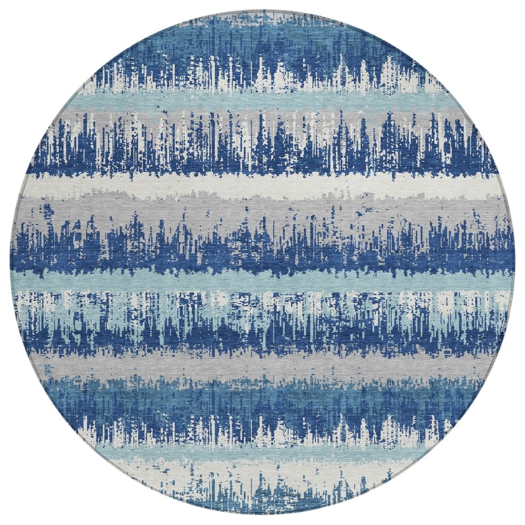 LOOMLAN Rugs Nyelle Blue Washable Indoor-Outdoor Rug