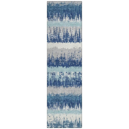 LOOMLAN Rugs Nyelle Blue Washable Indoor-Outdoor Rug