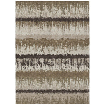 LOOMLAN Rugs Nyelle Brown Washable Indoor-Outdoor Rug