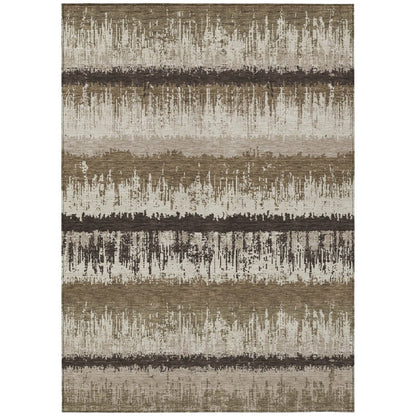 LOOMLAN Rugs Nyelle Brown Washable Indoor-Outdoor Rug