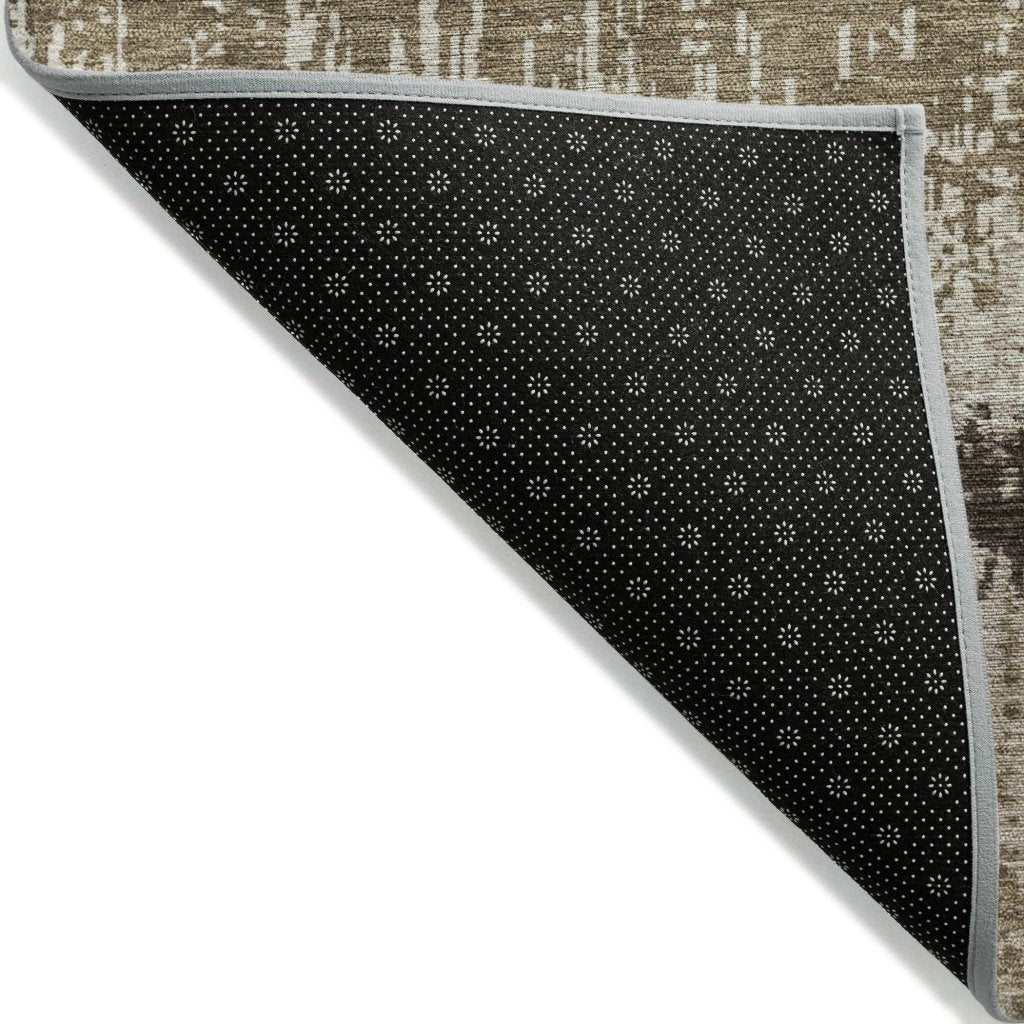 LOOMLAN Rugs Nyelle Brown Washable Indoor-Outdoor Rug