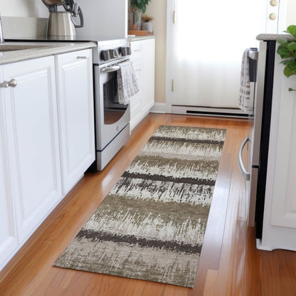 LOOMLAN Rugs Nyelle Brown Washable Indoor-Outdoor Rug