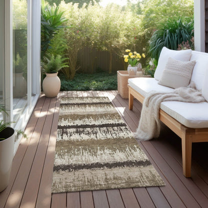 LOOMLAN Rugs Nyelle Brown Washable Indoor-Outdoor Rug