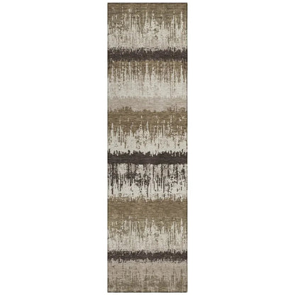 LOOMLAN Rugs Nyelle Brown Washable Indoor-Outdoor Rug